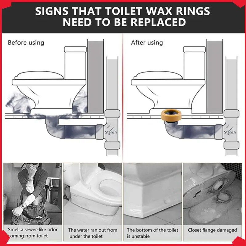 

B17B 5X Комплект туалетных восковых колец для напольных унитазов. Новая установка или повторное сиденье включает болты шкафа, колпачки, фланцевые и шайбы.