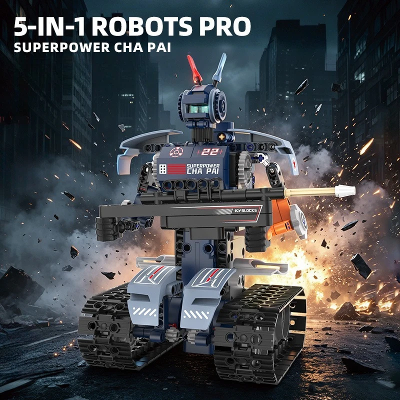 Multi‑Transform Programmable Police Robot Vehicle Building Blocks STEM DIY Model Desktop Decor Collectible Hobby Ornament Gift