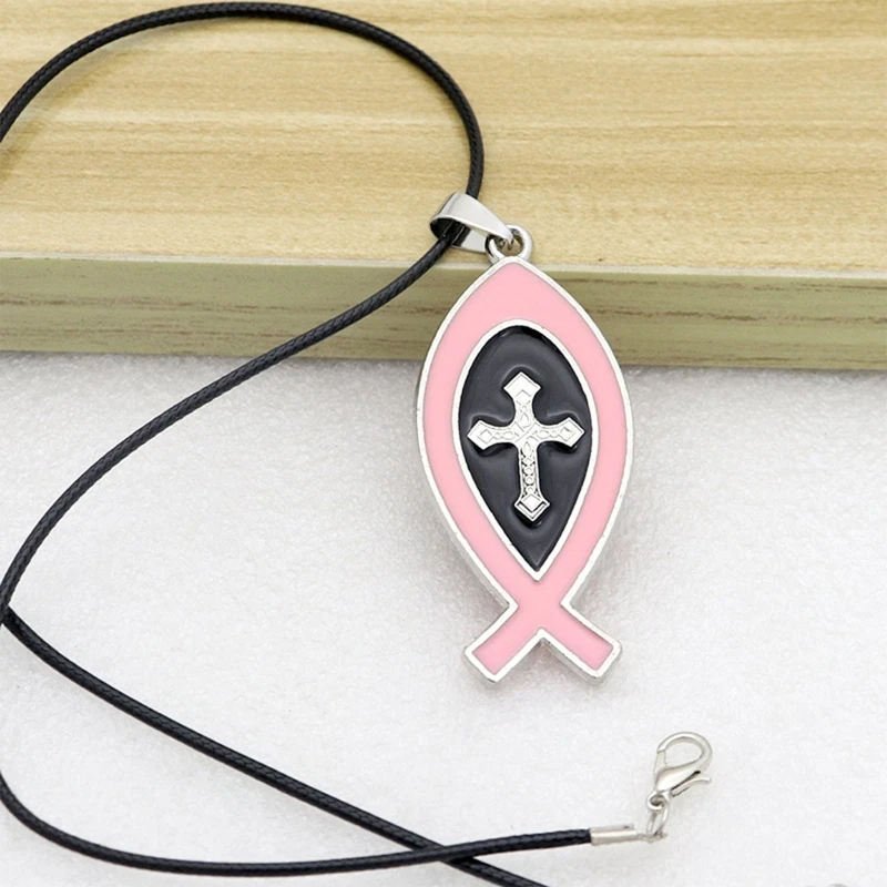 Double Side Cross Necklace Metal Catholic Pendant Religious Hanging Ornament for Women Men Birthday Holy Gift Supplies