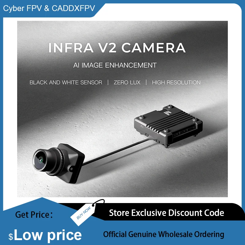 Original CADDXFPV Infra V2 Camera for DIY FPV AI Analog Image Transmission Black/ White Sensor4 : 3 Free Switching