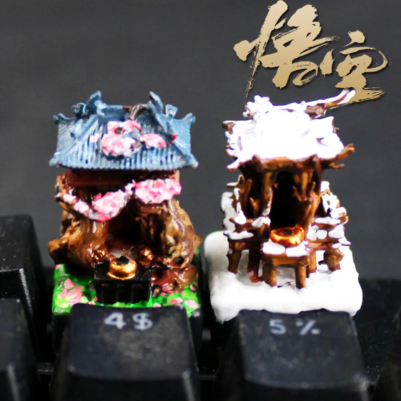 Zwarte mythe: Wukong Earth Temple Thema Keycaps Set 3D Hars Ambachtelijke Keyaps Toetsenbord Caps Aangepaste Keycaps voor mechanisch toetsenbord