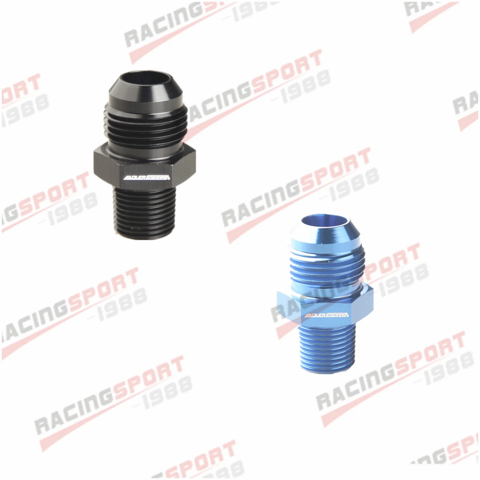 

10AN AN10 Male To 1/2'' NPT Straight Flare To Pipe Thread Fitting Adapter Black / Blue