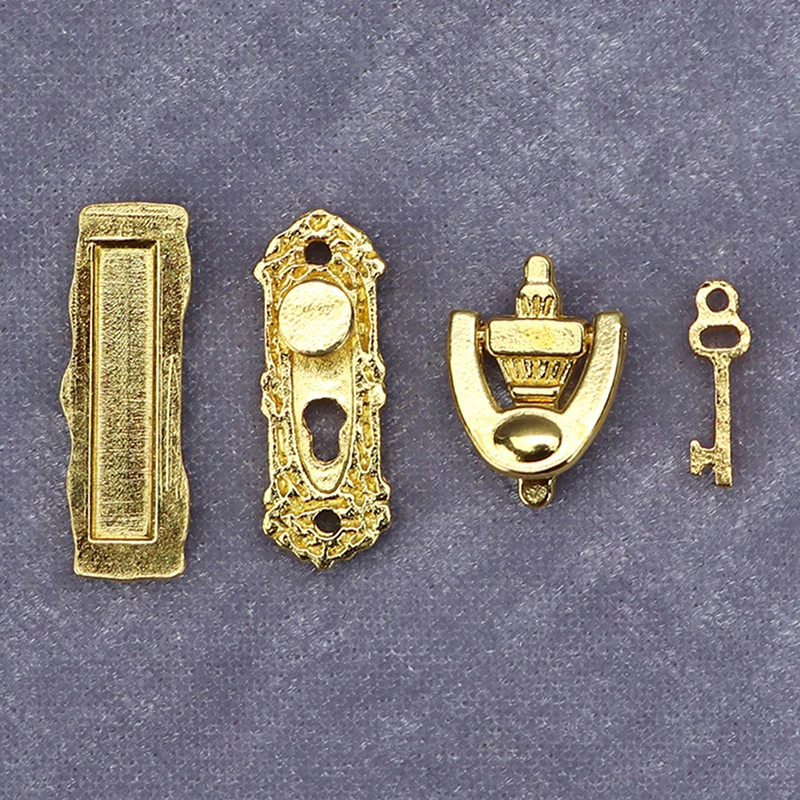 

1Set 1: 12 Doll house mini furniture micro scene door Mini hardware decoration accessories