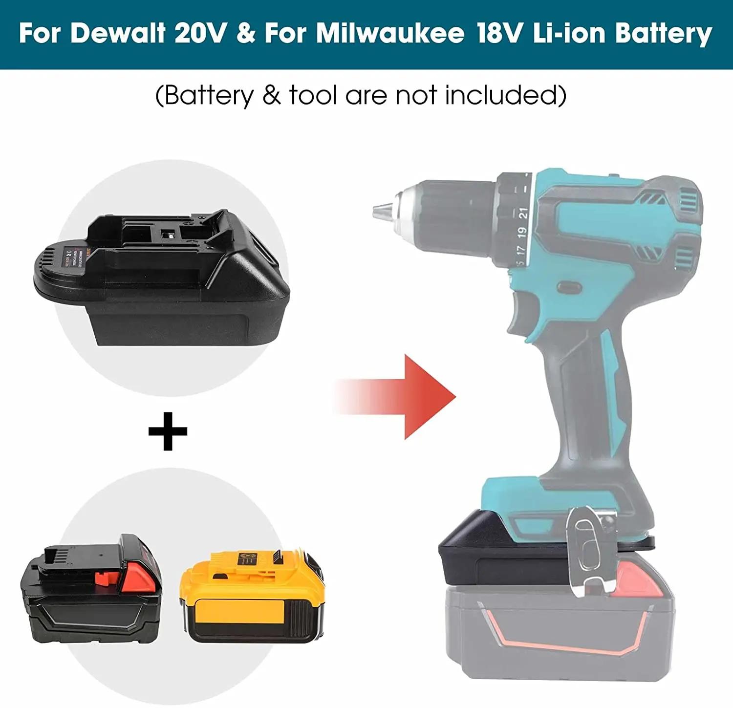 Imagem -04 - Electric Power Tool Adapter Converter Adaptador de Bateria para Dewalt Dcb200 e Dcb205 Lítio 20v para Makita Bl1830 Dm18m