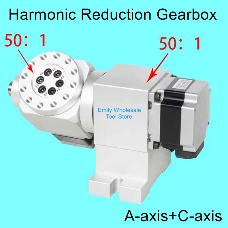 5-axis CNC indexing head Indexing head Indexing disk Harmonic reduction gearbox 14-50 (no backlash)