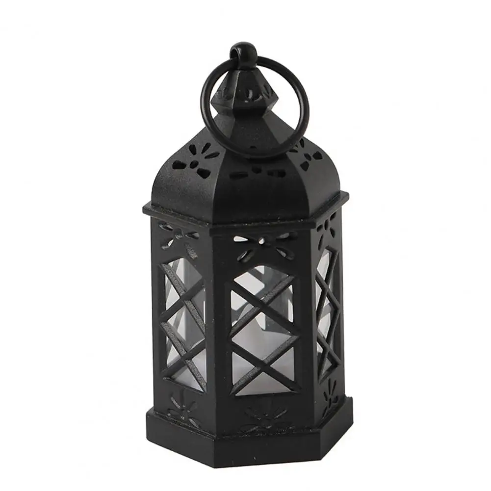 Lantern Decoration Flameless Candle Lantern Vintage Desk Lantern Lamp Battery-operated Flicker-free Electronic Candle for Retro