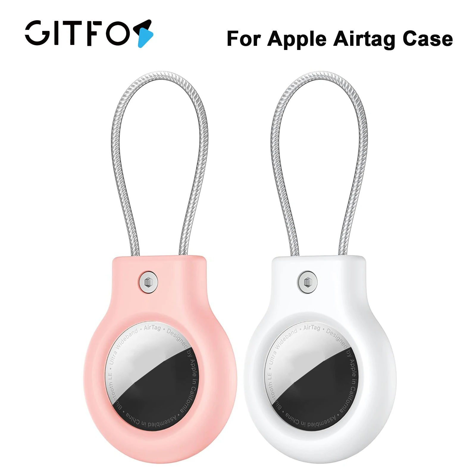 

GITFOS AirTag Case for Apple AirTag Holder Anti-Lost Air Tag Case for Luggage Bag Pet Key Backpack Airtag Keychain Accessories