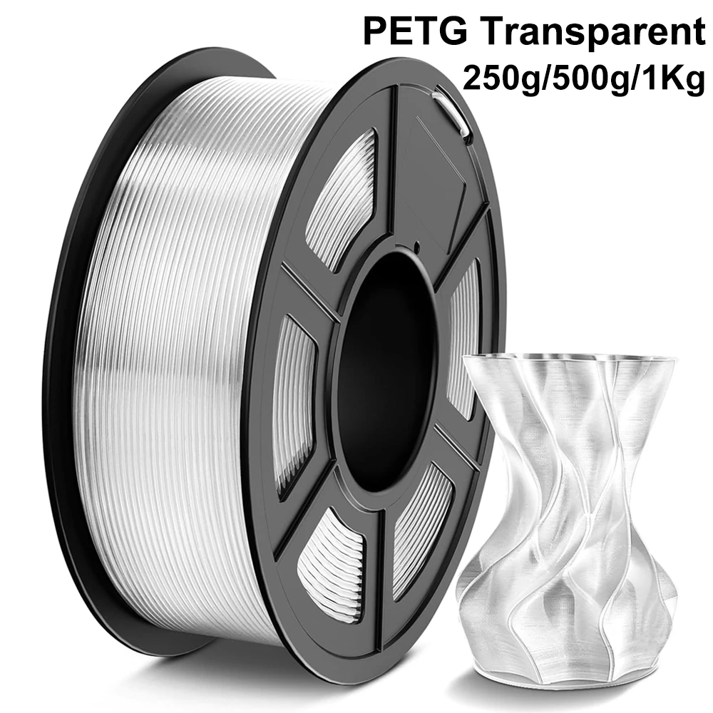 Matériaux de Filament d'imprimante 3D vert Transparent PETG 1.75mm consommables 250g 500g 1kg matériau d'imprimante 3D Transparent PETG