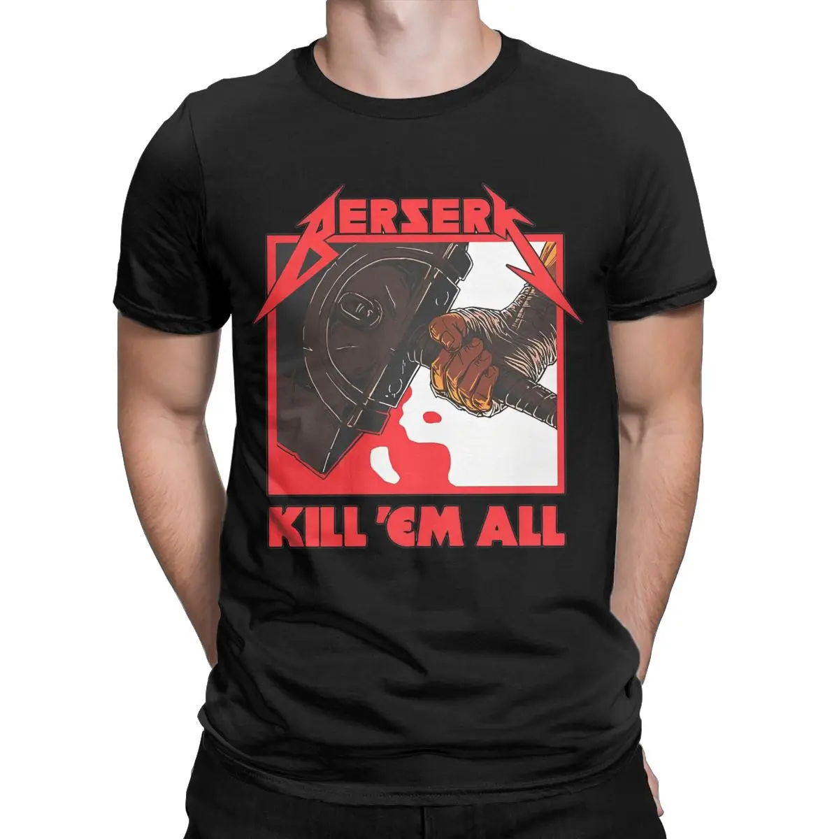 Berserk Anime Kill'em All Outfits Shirts for Men Women Humorous Cotton New Arrival Tees