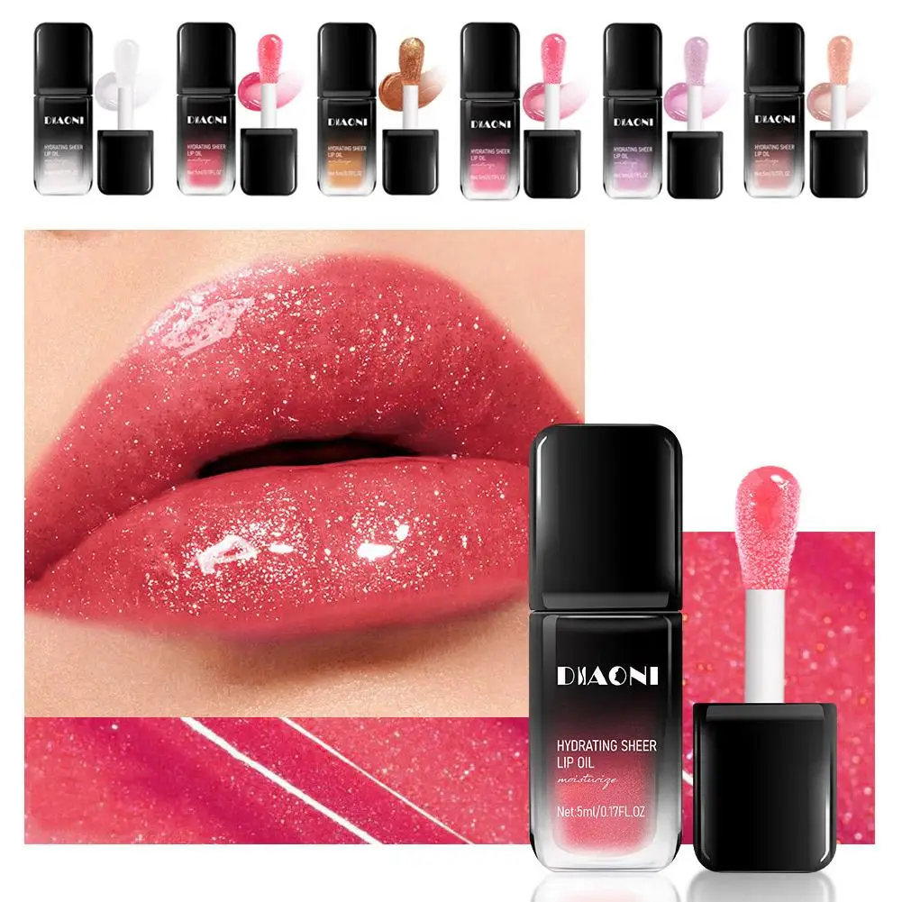 Acqua Luce Vetro Smalto per labbra Specchio idratante Labbra Olio Mini Carino Gloss Labbra Perlescente Nutriente Idratante Tootsie Glitt T3M9