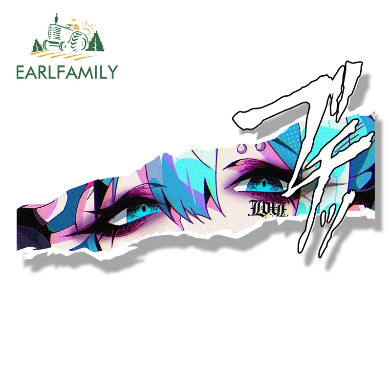EARLFAMILY Punk Miku Fanart Autoaufkleber Waifu Chibi Big Head Vinyl Aufkleber Auto Styling JDM Peeker Racing Graffiti Slap Aufkleber