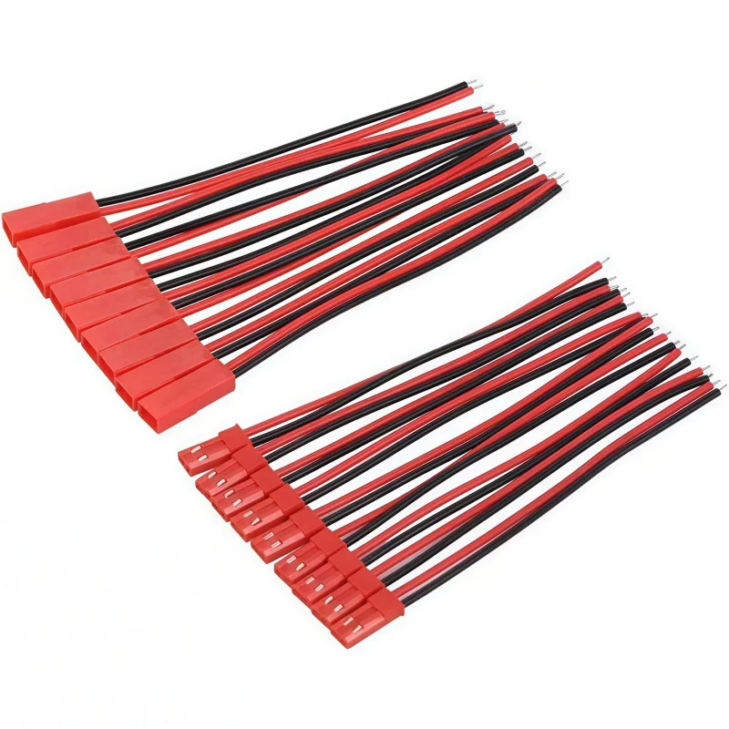 สายเชื่อมต่อ JST แบบตัวผู้และตัวเมีย 20 ชิ้น สำหรับงาน DIY ขั้วต่อ 2 พิน พร้อมขั้วต่อแบบเสียบ