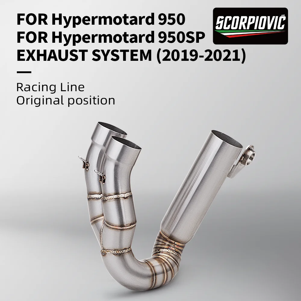 

For Hypermotard 950 2019 2020 2021 Hypermotard950 SP 2019 to 2021 Escape Motorcycle Exhaust Muffler Link Pipe Slip-on