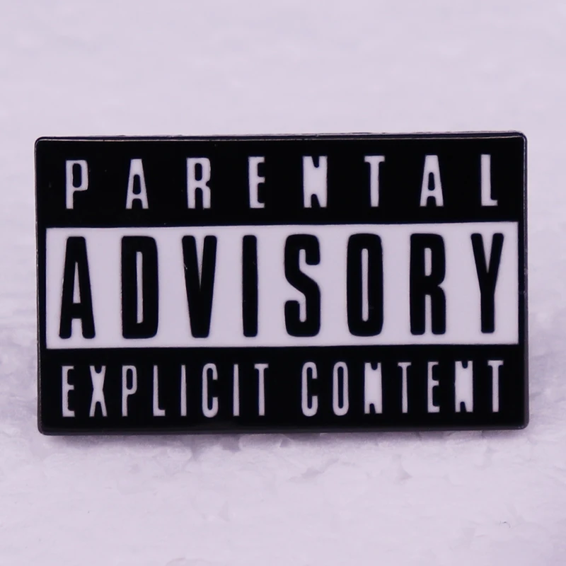 Parental Advisory Enamel Pin Warning Badge Jewelry