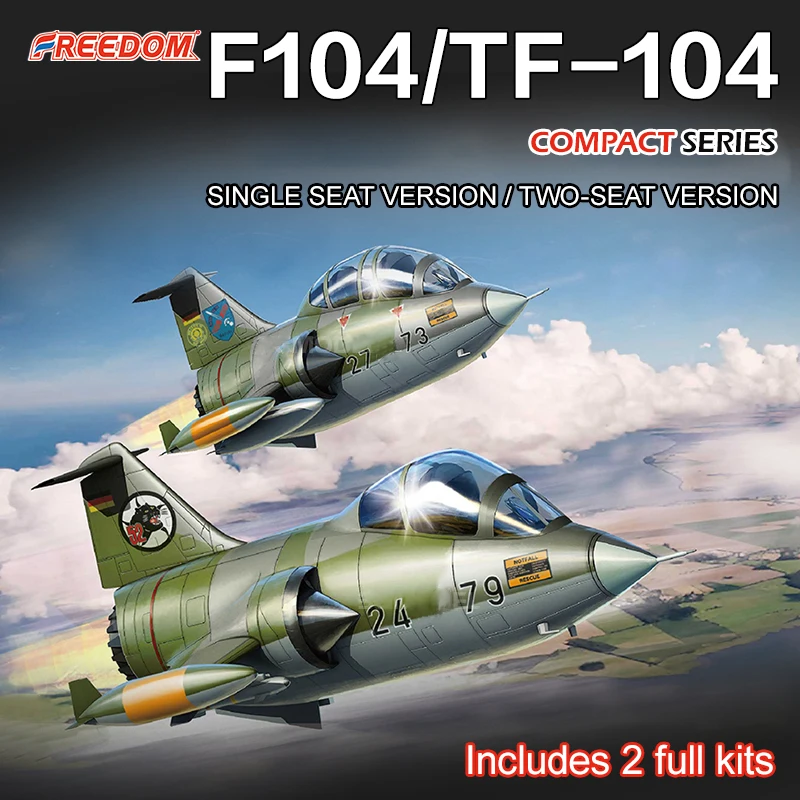 

Freedom Assembly Aircraft Kit F162705 German F104&TF-104 Fighter Q Edition Two Aircraft Assembly