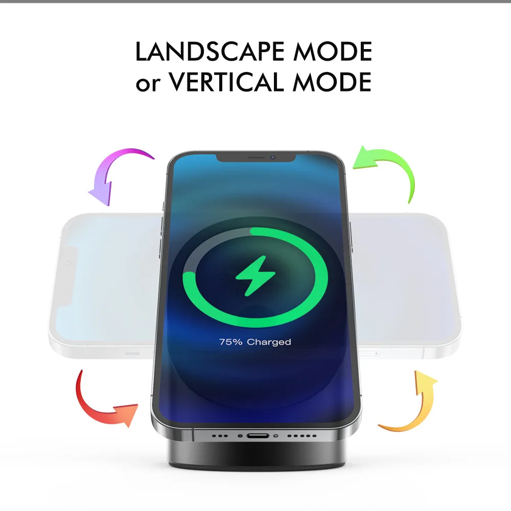 Charging Base Stand Suitable for MagSafe Charging Dock Apple iPhone 12 Magnetic Wireless Charging Aluminum Alloy Storage Bracket