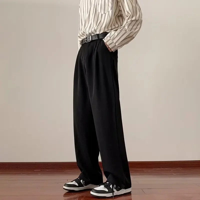 Nine point short trousers men's Korean version slim fit straight leg casual pants men's high-end hanging feeling suit pants autu