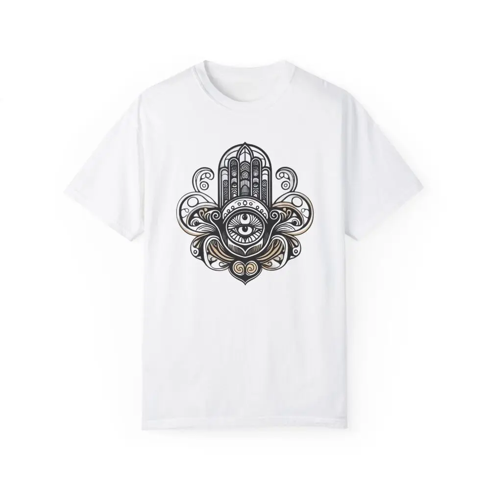 Hamsa Boho Bohemian T-shirt Clothing Unisex Garment-Dyed Anime Graphic T-shirts High Quality 100%Cotton Short Sleeve