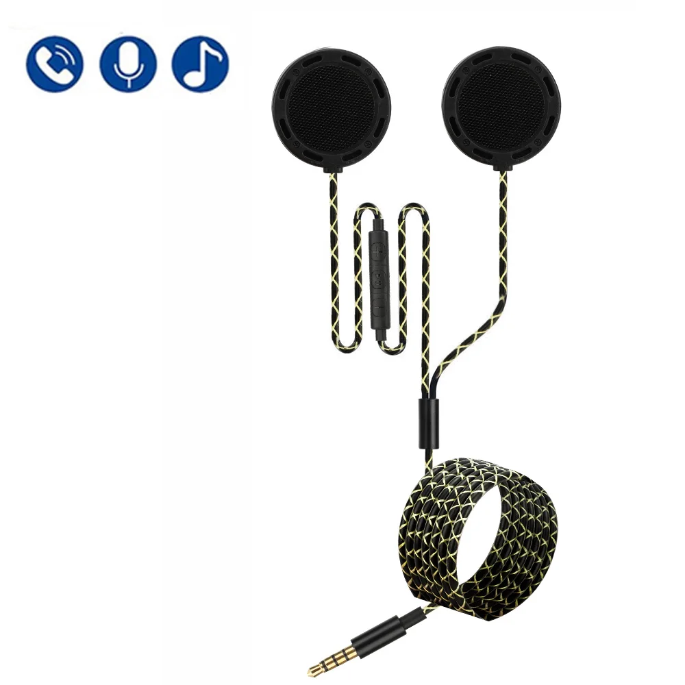 1pc Motorcycle Helmet Headset Soft Wire Microphone Wire Microphone And 3.5mm Earphone Speaker Handsfree Helmet Headsets