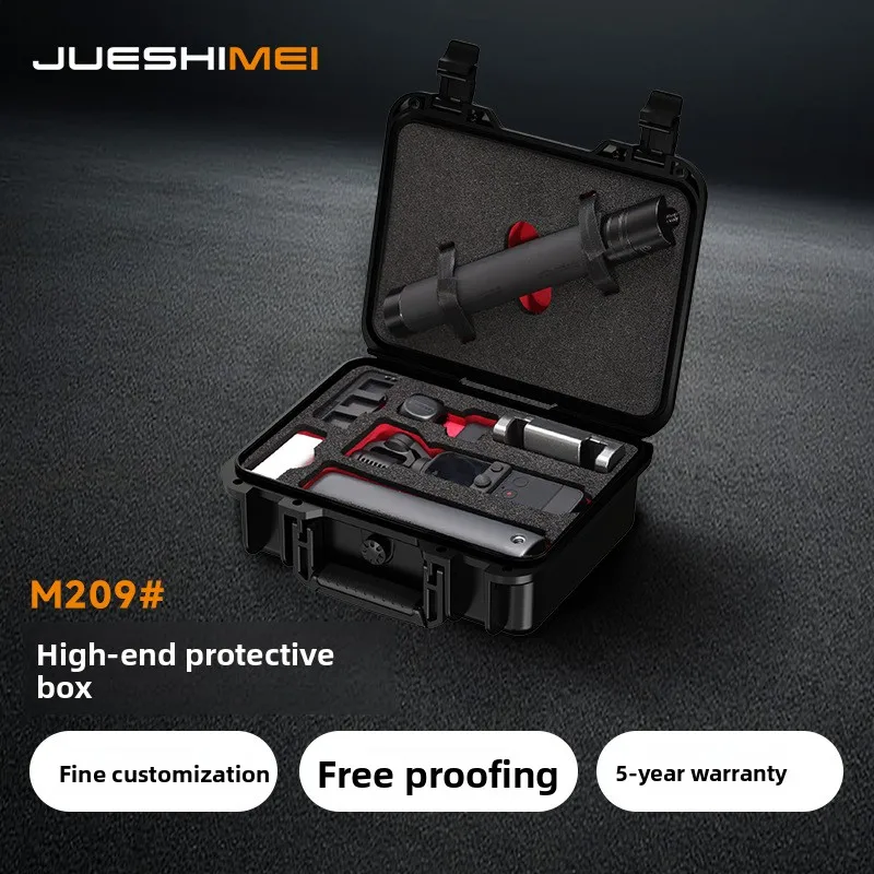 Hard Plastic Tool Case with Customizable Foam Insert, Portable Hand-Carry Protective Storage Box for Tools, Camera Equipment