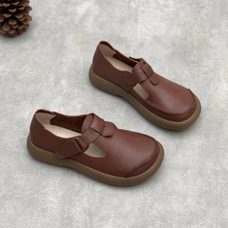 

XMWRLW 2025 Women's Spring Flat Loafers Genuine Leather Shoes For Women Autumn Loafers Non Slip Ladies Loafer Flat Spring Shoes