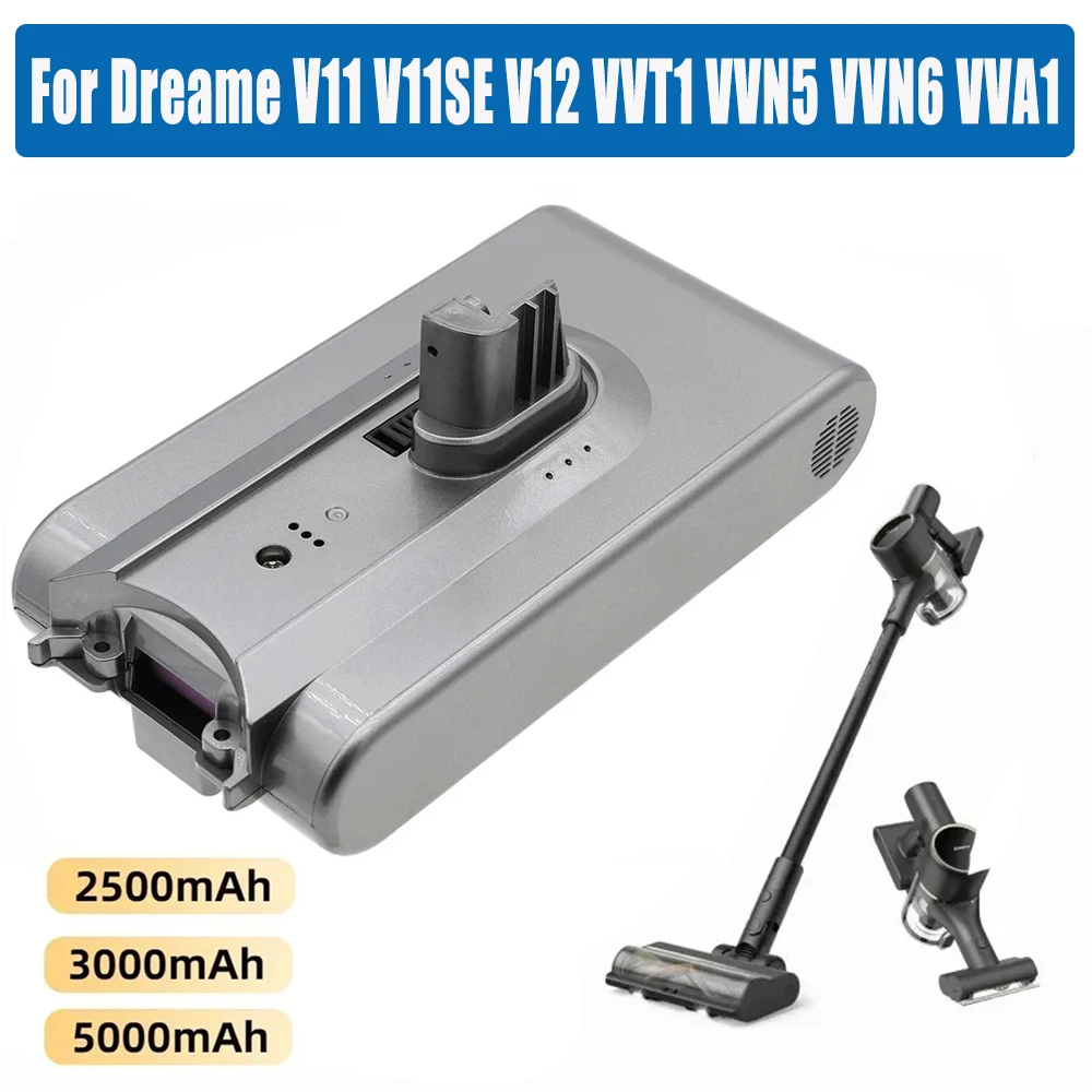 

For Dreame Handheld Cordless Vacuum Cleane V11/V11 SE/V 12/V12 Pro Replacement Battery Accessories 5000 mAh 18650 Battery Pack