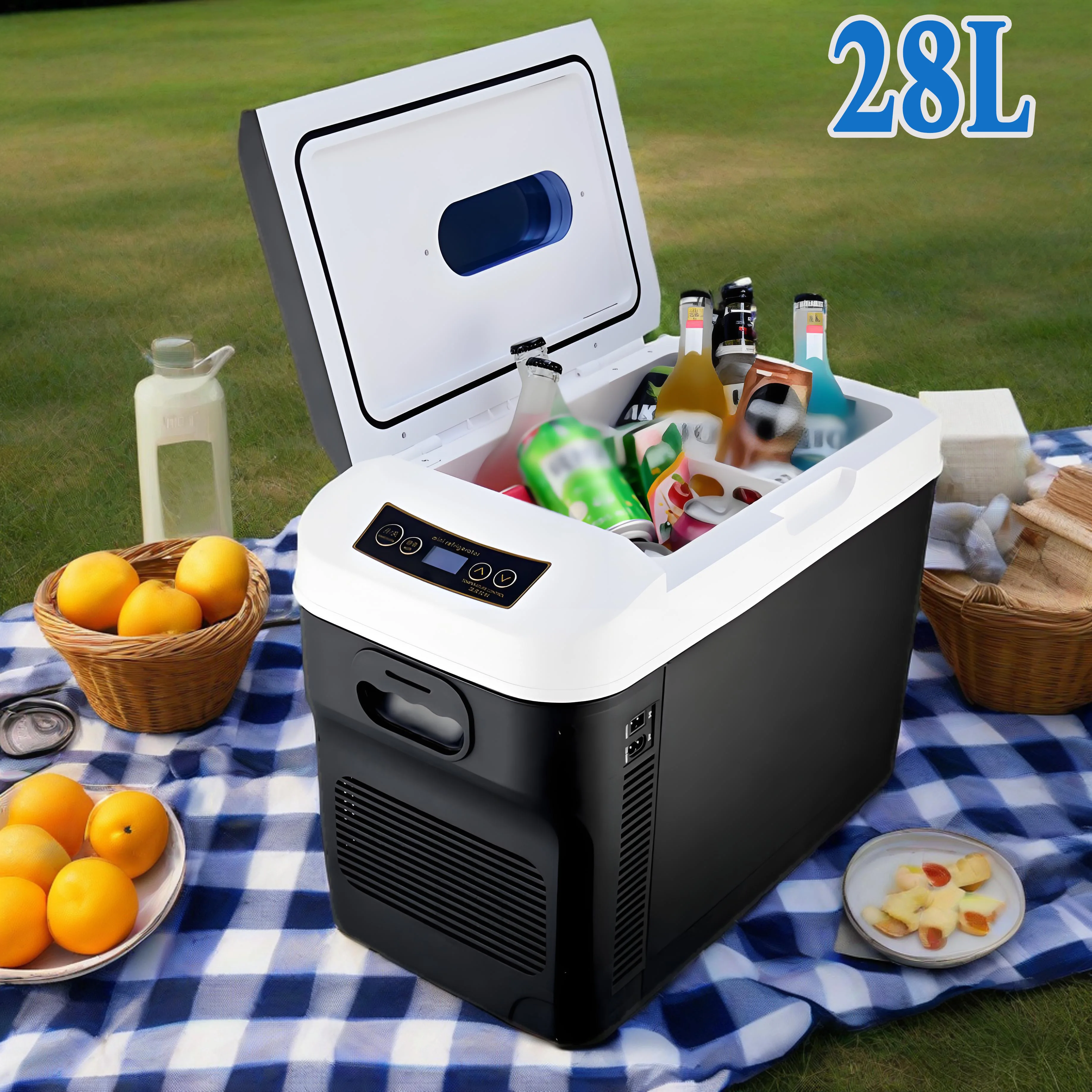 28L Mini Fridges 12/24V 110/220V Portable Electric Cooler Warmer Truck Car Fridge Refrigerator Camp Mini Freezer Refrigerator