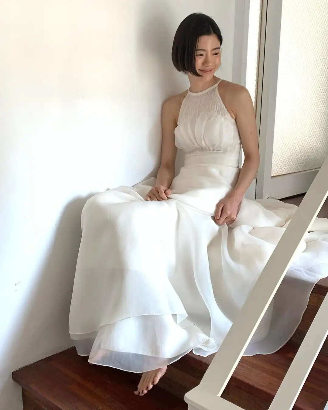 Bowith Korean Wedding Dresses Halter Sleeveless Chiffon パーティードレス Customized Korean Photo Shoot Evening Dresses