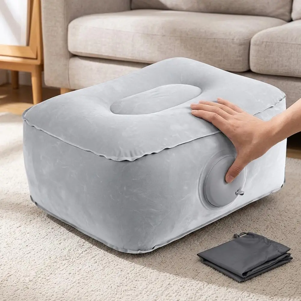 Almofada Inflável Portátil para Viagem, Apoio para os Pés, Almofada de Elevação para Assento de Carro e Avião, Ideal para Camping e Atividades ao Ar Livre