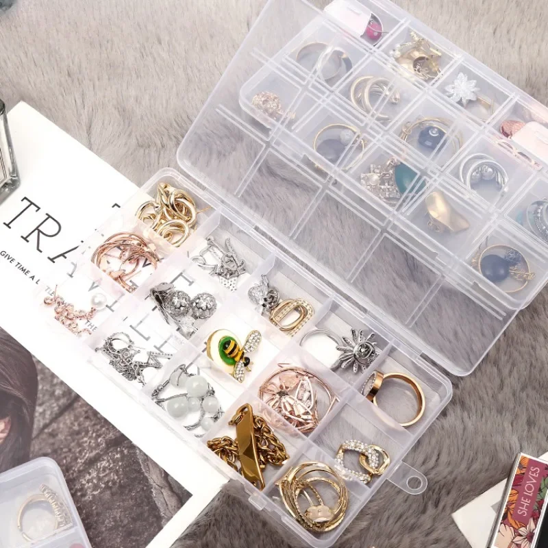 Jewelry Storage Boxes Organizer Small Articles Drawer Portable See-through Display Harajuku Earrings Necklace Ring Case Newly