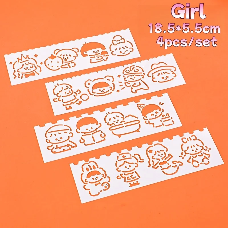 Cartoon Hollow Multi-Shape Stencil Ruler Drawing Template