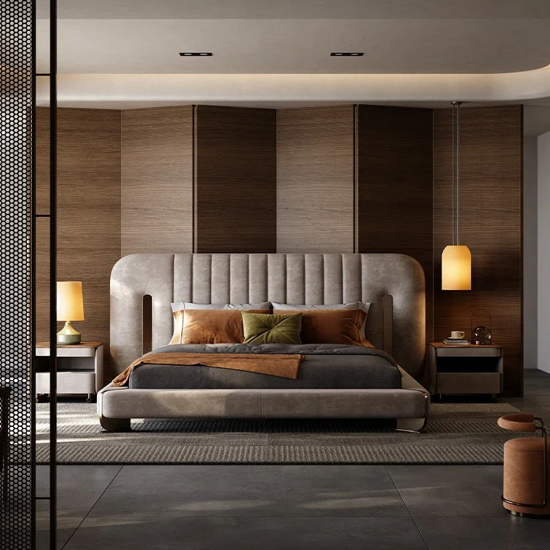 Comfortable Adult Bed Salon Quality Light Luxury Bedroom Double Bed Modern Unusual Wedding Romantic Beliche Hotel Furniture