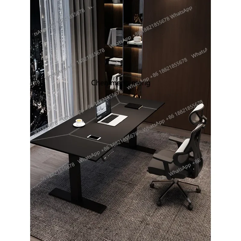 

saddle leather electric intelligent lifting computer desk household small apartment office desktop bedroom study table