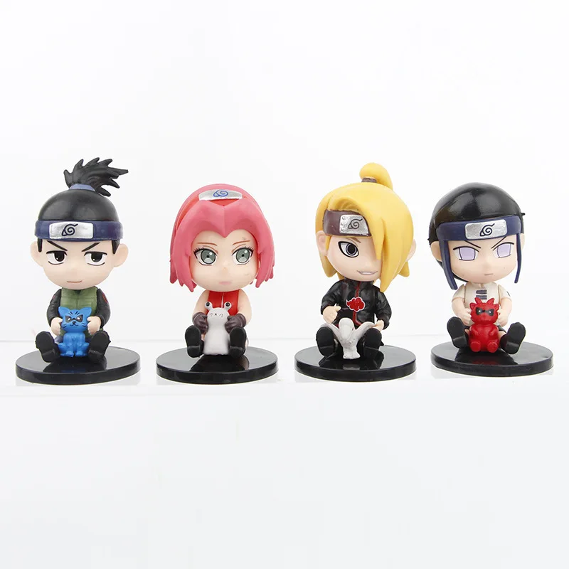 Naruto 5 uds Uzumaki Naruto bestia de cola Sasuke Gaara Kakashi figura de acción de PVC escritorio coleccionable Anime modelo juguetes figuras regalo