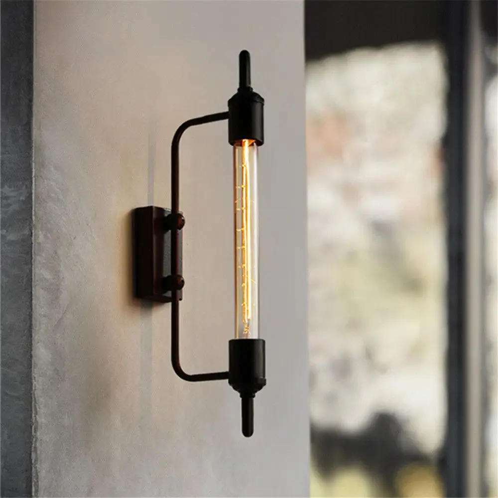 Industrial Steam Pipe Wall Light Sconces Retro Black Iron Lamps Loft Decor Interior Living Room Kitchen Wall Lamp Home Lighting