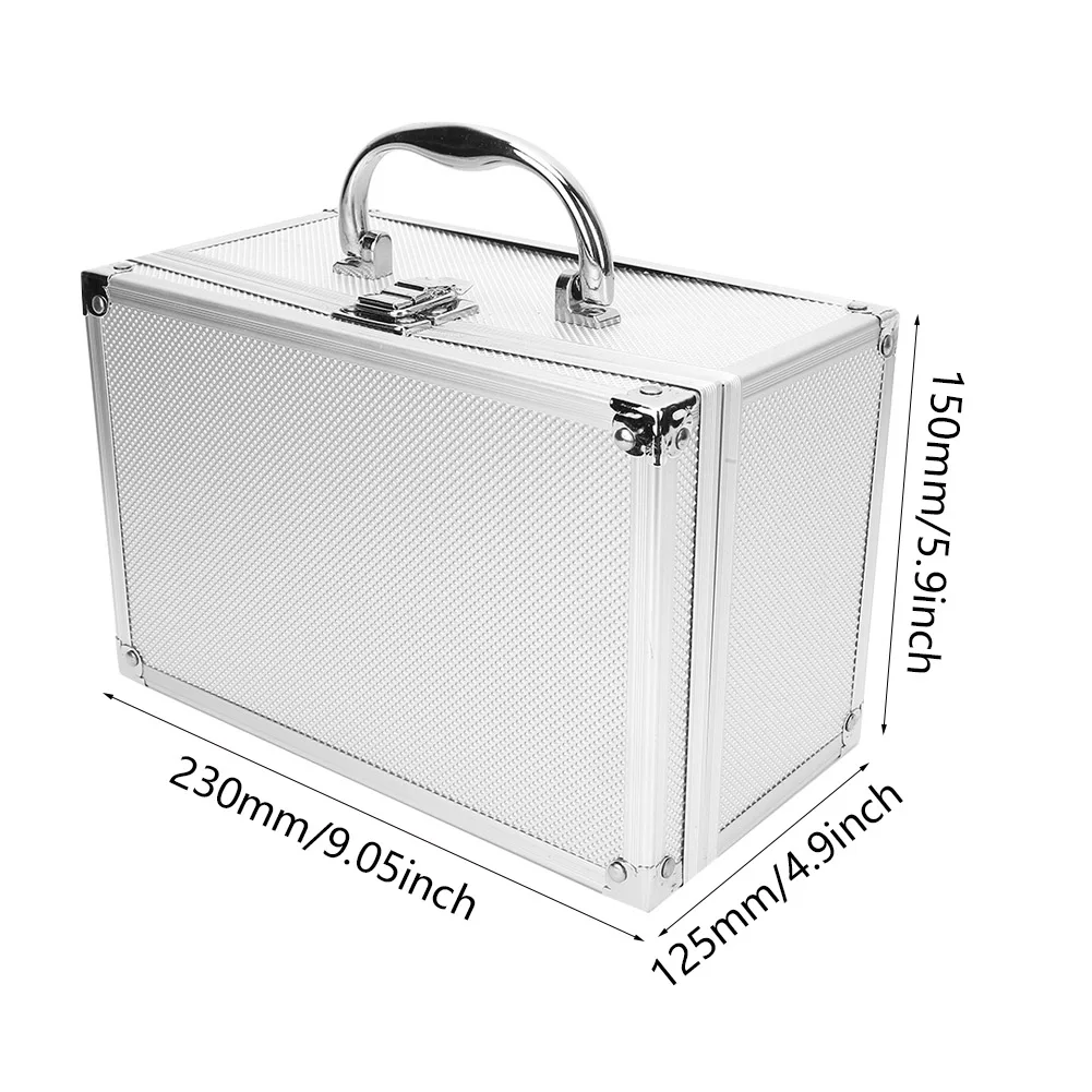 Boîte à outils en alliage d'aluminium 230 × 150 × 125 mm, boîte de rangement pour instruments résistante aux chocs, boîte à outils portable, étui de transport de protection avec Spon