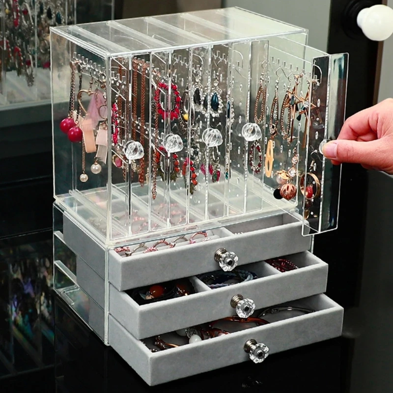 

Multi Tiers Jewelry Presentation Case Bracelets/Necklaces Dustproof Case Clear Jewelry Holder Versatile Display Rack