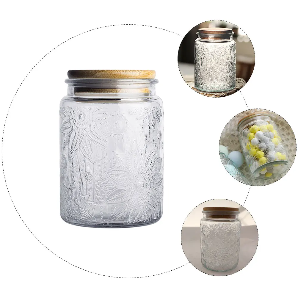 

Glass Jar Sealing Cereal Bottle Kitchen Canister Storage Container Food Grade Safe Material Dry Snacks Honey Pot Tea Coffee