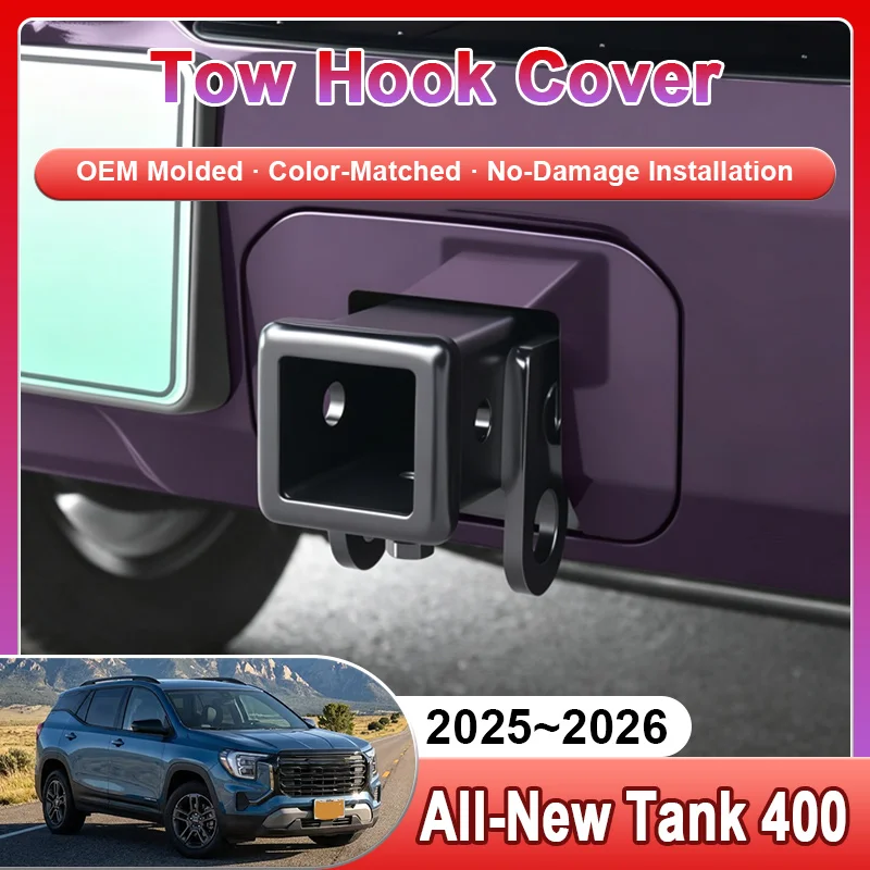 Tow Hook Cover For Tank 400 2025 2026 Semi-enclosed Rear Bumper OEM Color Match Dustproof Towing Hole Trim Cap Exteri Accessorie