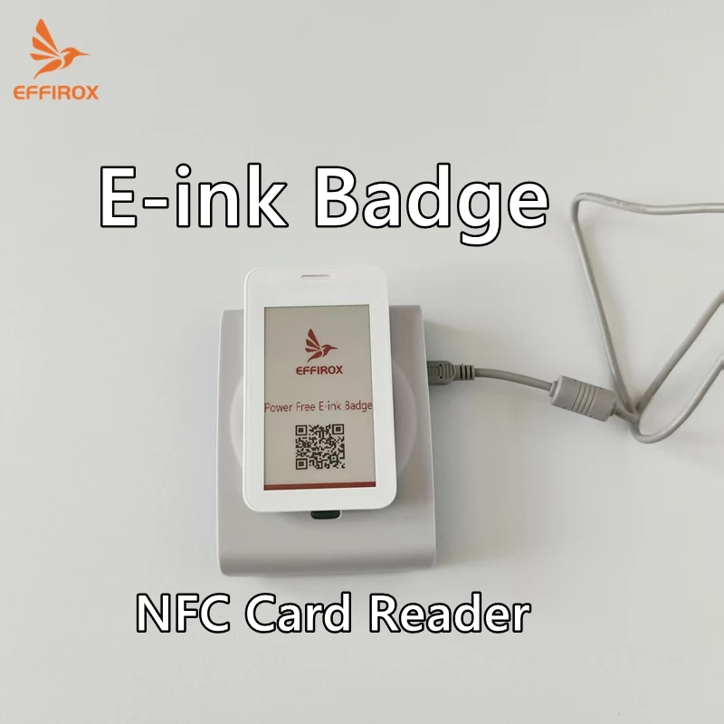 Eink Epaper Badge Distintivo elettronico Carta d'identità dei dipendenti Display digitale NFC Powerless Etichetta prezzo Carta d'identità eink