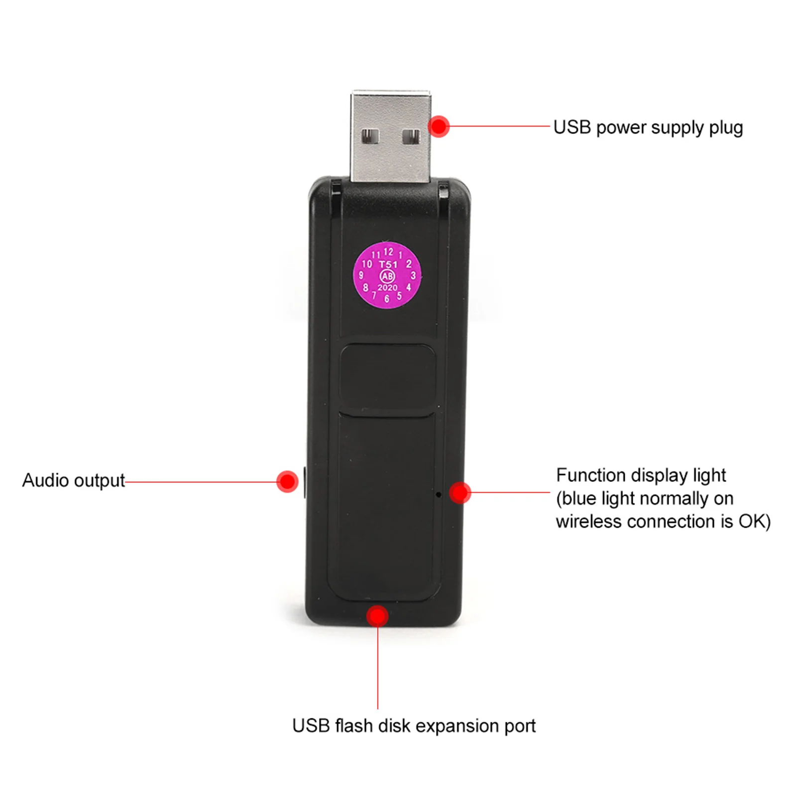 Mikrofon V16U Mikrofon Nirkabel Universal 2 In 1 VHF Mikrofon Genggam Penerima USB Universal Mikrofon Nirkabel Hitam