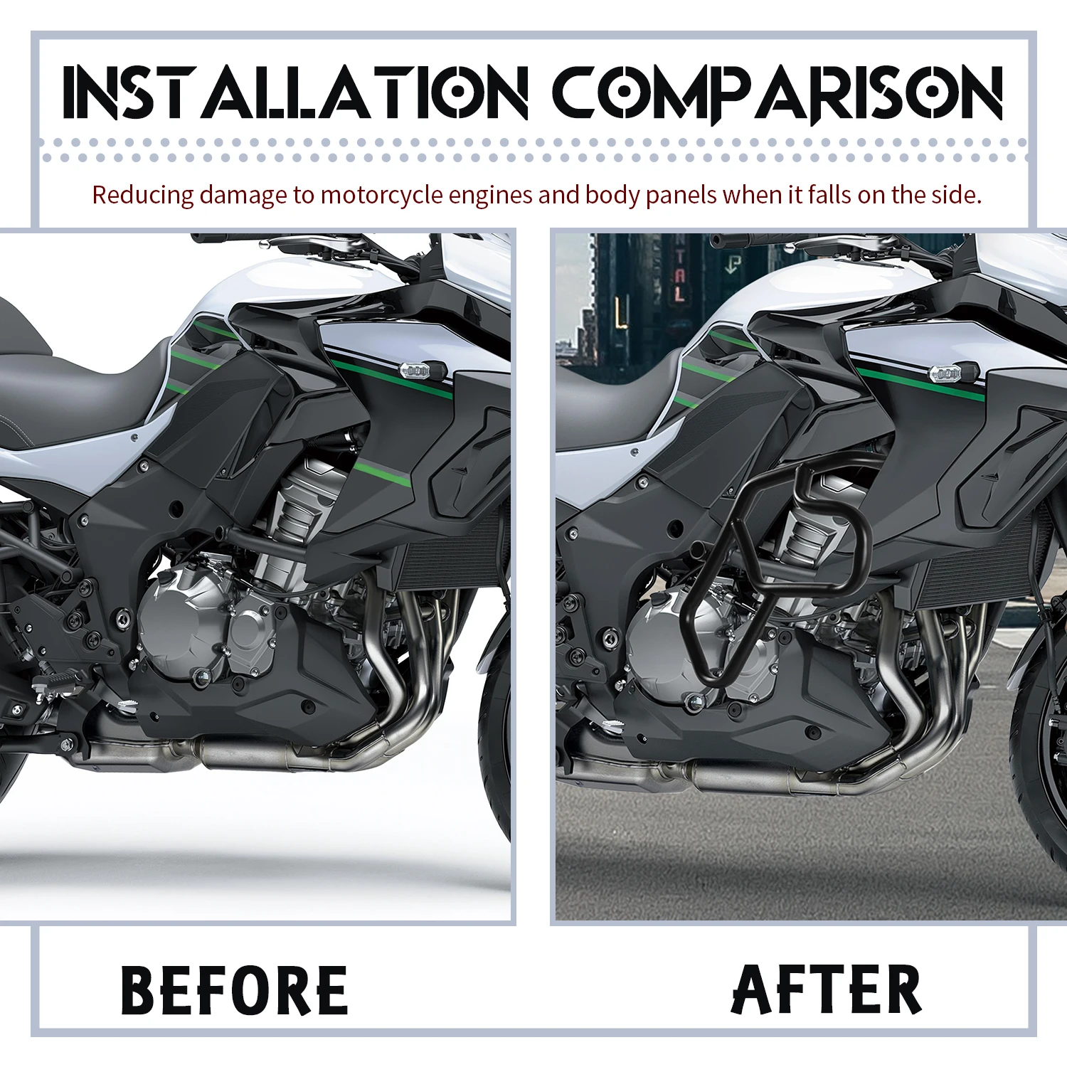 Für Kawasaki Versys 1000 2019-2024 Motorschutzbügel Sturzbügel Highway Bumper Bars Rahmenschutz