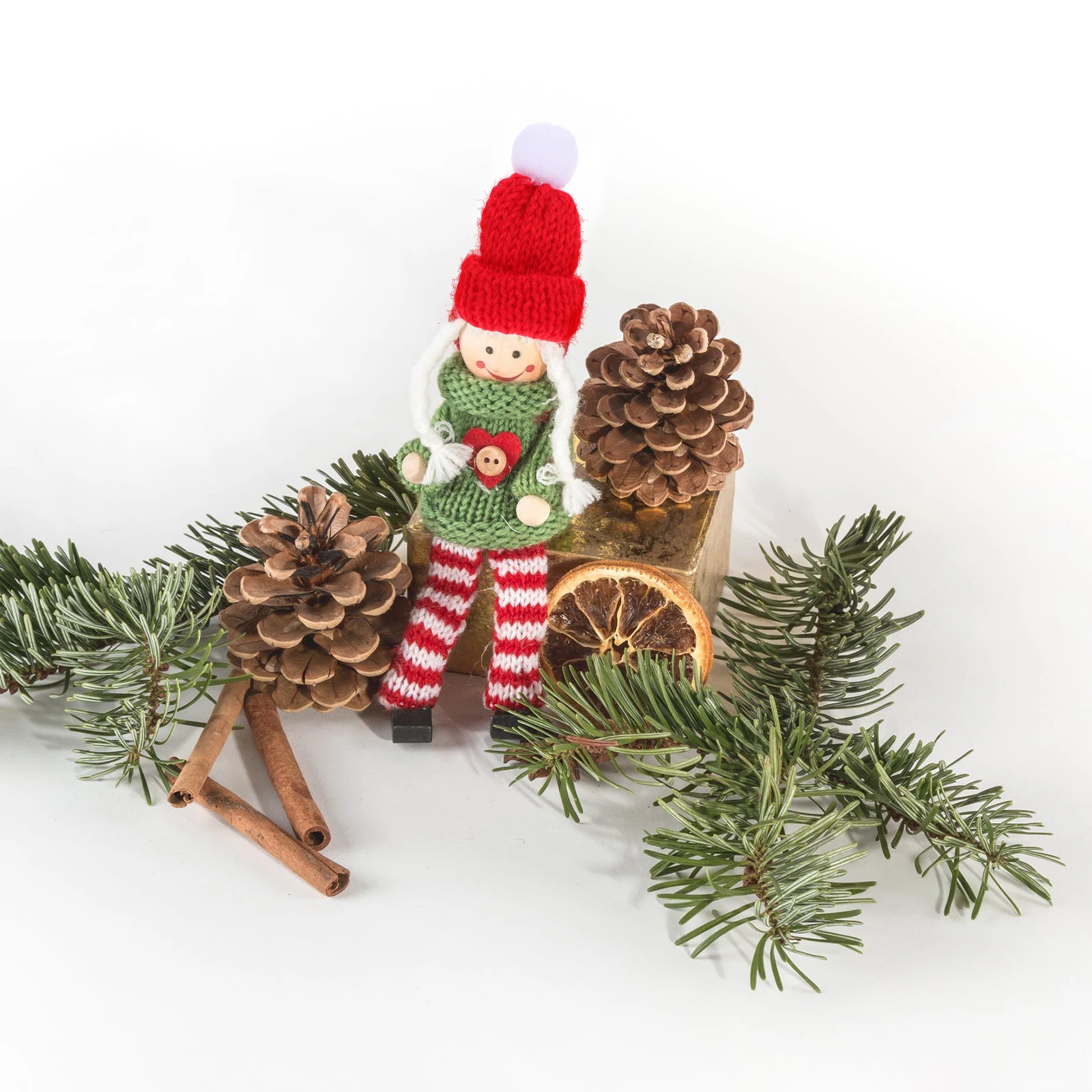 

Wool Hat Scarf Set Xmas Decor Christmas Wine Bottle Party Ornament Knitted Cover Handmade Craft