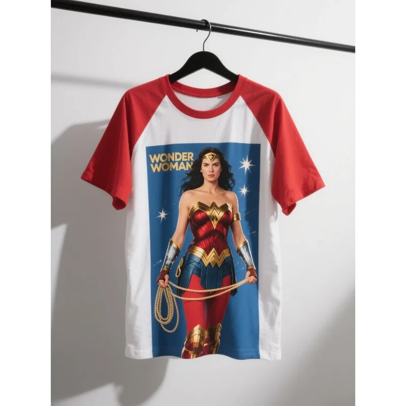 

Футболка с рукавами MOTO-Raglan и принтом Wonder Woman для взрослых