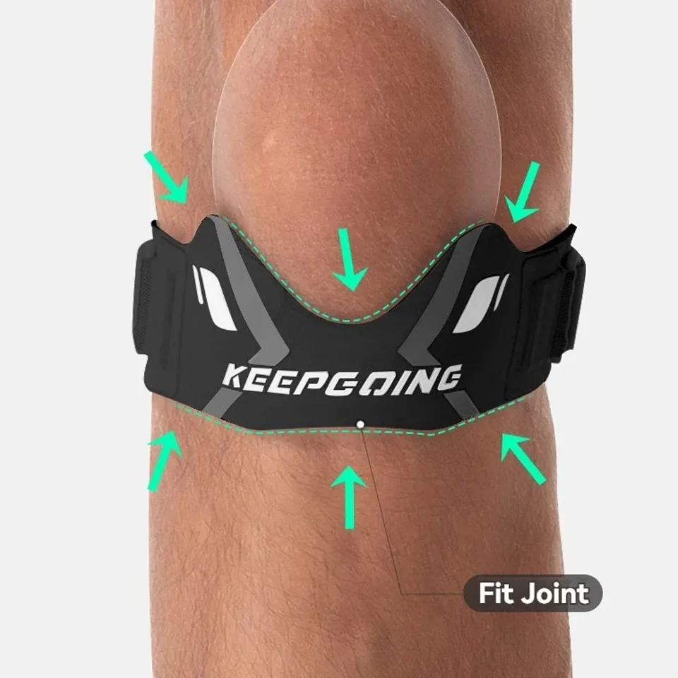 1 قطعة الرضفة الفرقة حماية الرضفة الركبة وتر دعم حزام هدفين قابل للتعديل امتصاص ضغط وسادة كرة السلة