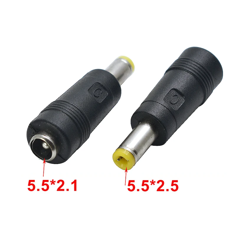 5/10 szt. Złącze zasilania DC 5,5x2,1 mm żeńskie na 5,5x2,5 mm męskie, adapter do laptopa, 5,5*2,1 żeńskie na męskie 5,5*2,5