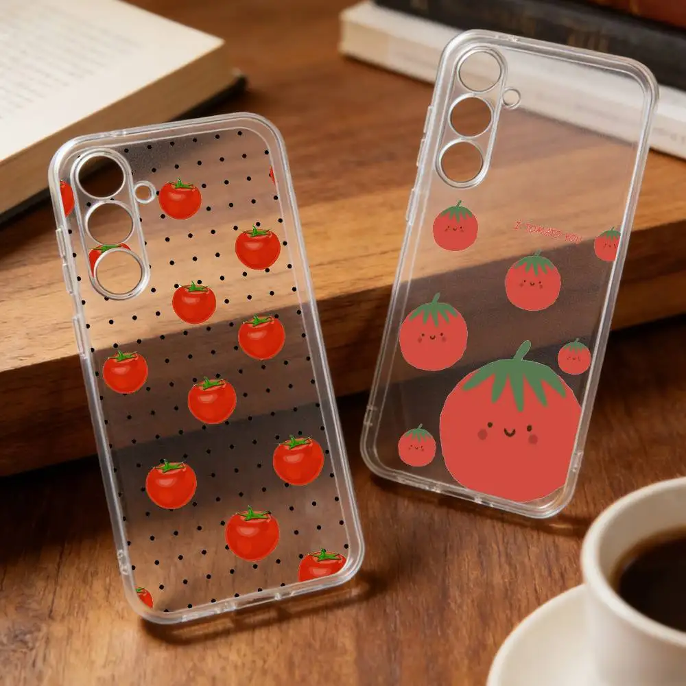 

K-Korean Ins T-Two Ted T-Tomato phone Case For Samsung S25,24,21,22,23,30,Ultra,20,Plus,Fe,Lite,Note Transparent Cover