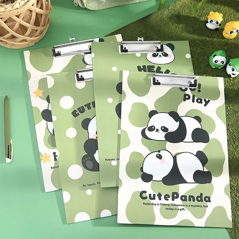 Aesthetic A4 Board Clip Folder File Storage Document Panda File Folder Paper Holder Good-looking Writing Clipboard