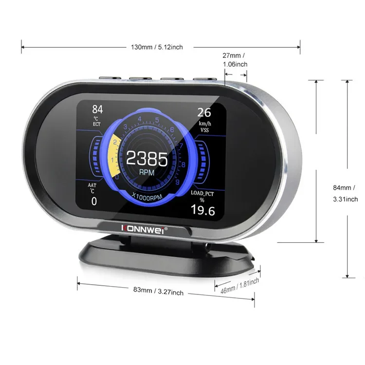 KONNWEI KW206 OBD2 Car On-Board Computer Auto Digital Computer Display OBD 2 Scanner Fuel Consumption Water Temperature Gauge