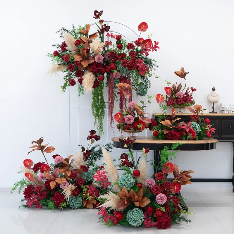 

Chinese wedding festive red simulation flower decoration wedding room decoration props engagement ceremony atmosphere arrangemen